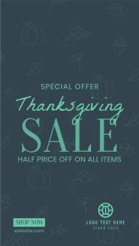 Thanksgiving Line Art Sale Instagram Story