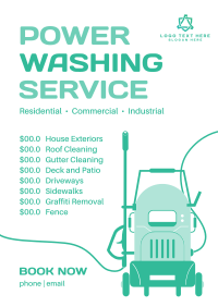 Pressure Wash Machine Menu