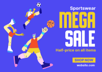 Super Sports Sale Postcard