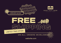 Worldwide Shipping Promo Postcard Design