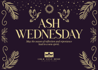 Rustic Ash Wednesday Postcard