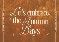 Trendy Autumn Greeting Postcard Design