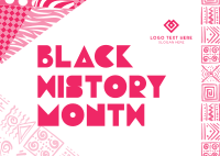 Patterned Black History Postcard