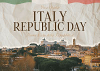 Elegant Italy Republic Day Postcard