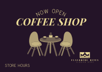 Coffee Shop is Open Postcard