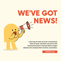 We're Got News Mascot Linkedin Post Design