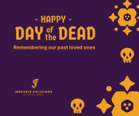 Day of the Dead Floral and Skull Pattern Facebook Post