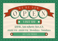 Vintage Asian Now Open Postcard