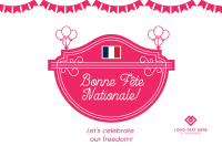 Bastille Day Badge Postcard Image Preview