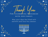 Happy Hanukkah Thank You Card Image Preview