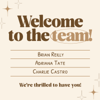 Minimalist Welcome to the Team Instagram Post