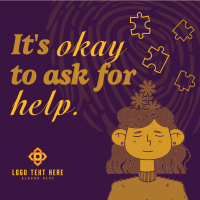 Ask Help Mental Health Instagram Post Design