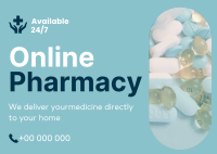 Modern Online Pharmacy Postcard