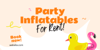 Party Inflatables Rentals Twitter Post Design