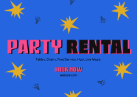 Party Rental Confetti Postcard