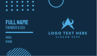 Blue Geometric A  Business Card Design