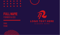 Sporty Red Letter R  Business Card Design