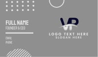 Letter VP Strikethrough Business Card