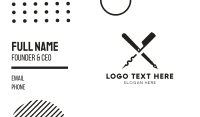 Monochromatic Cutting Tools Business Card