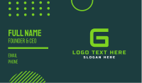 Gaming Green Letter G Business Card