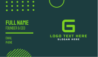 Gaming Green Letter G Business Card Design