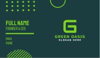 Gaming Green Letter G Business Card Image Preview