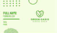 Green Eco Leaf Heart Business Card Image Preview