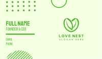 Green Eco Leaf Heart Business Card Image Preview