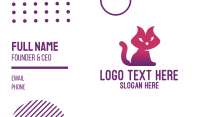 Purple Cat Kitten Business Card Design