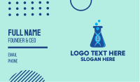 Blue DNA Beaker Business Card Design