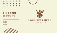 Brown Elegant TS Monogram Business Card