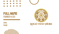 Gold Floral Circle Business Card Design