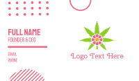 Cannabis Pink Flower Business Card Design