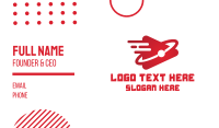 Red Technology Play Button Business Card