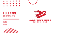 Red Technology Play Button Business Card