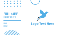 Blue Pixel Bird Business Card Design