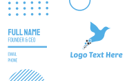 Blue Pixel Bird Business Card