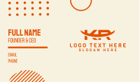 Orange K & R Monogram  Business Card Design