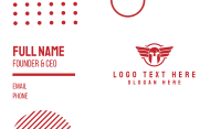 Red Helmet Wing Business Card Design