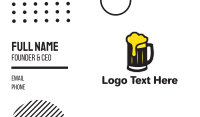 Golden Foaming Beer Mug Business Card Design