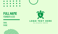 Green Turtle Shield Lettermark Business Card