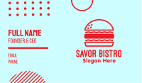 Red Burger Restaurant  Business Card