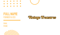 Vintage Yellow Script Business Card Image Preview