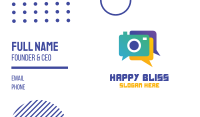 Colorful Camera Chat Business Card