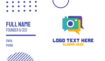Colorful Camera Chat Business Card Image Preview
