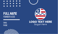 Circle American Flag  Business Card