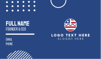 Circle American Flag  Business Card