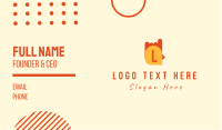 Simple Orange Chicken Lettermark Business Card