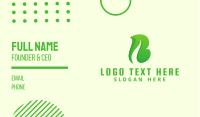 Natural Green Letter B Business Card Design