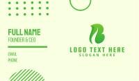 Natural Green Letter B Business Card